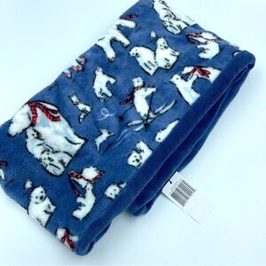 $55 NWT Vera Bradley Fleece Loop Scarf Beary Merry Cool Blue